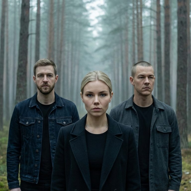 The MØVEMENT in a misty pine forest